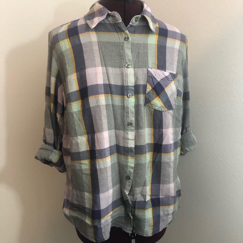 ❤️Ava & Viv Plaid L Button Down Sz X 14W